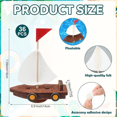 Hahafelt 24 Pack 3D Floating Ship Craft Kit, DIY Sailboat Model Floating Boat Puzzle Craft Kit, Build a Model Boat Toy for VBS Vacation Bible School DIY Project Birthday Home Decoration Handmade Gift in Saudi Arabia