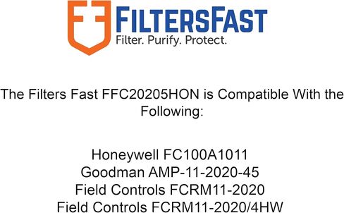 مرشحات بديل متوافق مع Honeywell 20x20x5 مرشح الهواء Merv 8 FC100A1011 فرن AC المطوي ، الحجم الفعلي: 19.75 × 19.875 × 4.375 ، 2 حزمة in Kuwait