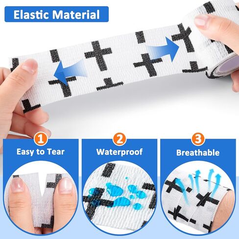 Noverlife 12 Colors Non-wonven Self Adhesive Bandage Wrap for Finger Guard Nail Protector, 2.5cm x 4.5m / 1" x 5yd Waterproof Cohesive Elastic Tape Sports Fixing Band Stretch Wrap in Saudi Arabia