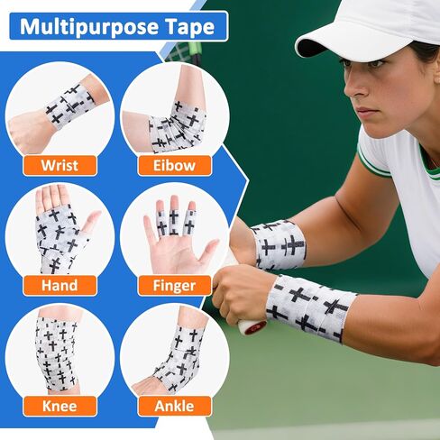 Noverlife 12 Colors Non-wonven Self Adhesive Bandage Wrap for Finger Guard Nail Protector, 2.5cm x 4.5m / 1" x 5yd Waterproof Cohesive Elastic Tape Sports Fixing Band Stretch Wrap in Saudi Arabia