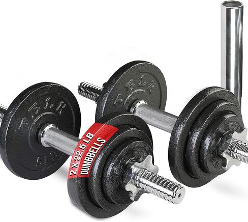 TELK – Adjustable Dumbbell Set – Home Gym Weight Set with Baked Enamel Cast Iron Plates – Space-Saving Free Weights for Strength Training in Saudi Arabia