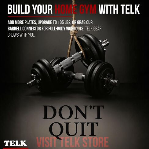 TELK – Adjustable Dumbbell Set – Home Gym Weight Set with Baked Enamel Cast Iron Plates – Space-Saving Free Weights for Strength Training in Saudi Arabia