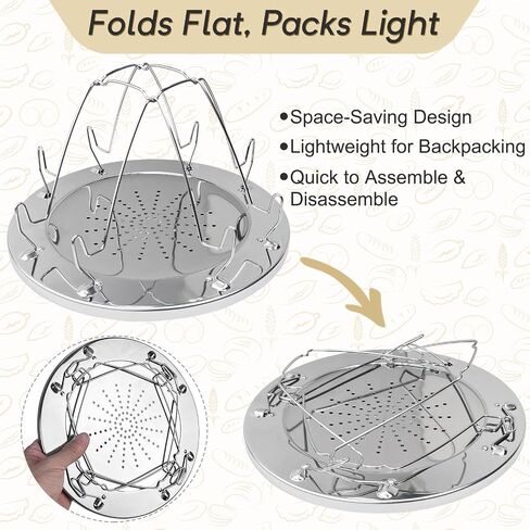 Portable Camping Toaster 4 Slice - Includes Barbeque Bread Clip - Camp Stove Toaster Rack for Indoor Baking and Outdoor Camping, Picnic, Hiking in Kuwait