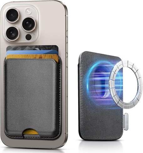 محفظة مغناطيسية لـ iPhone 16 Pro Max/15/14/13/20 | حامل بطاقة حظر RFID مع فتحة دفع الإبهام | ملحق الهاتف الجلدي 3 سعة | أبيض نقي in Kuwait