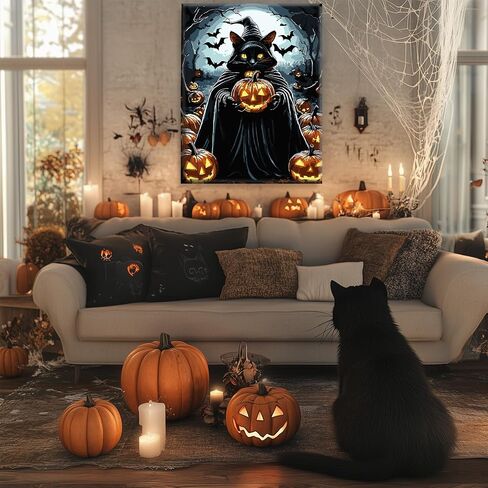 Halloween Paint by Numbers Kits for Adults Beginner with Framed Canvas, Ghost Pumpkins Color by Number, Easy Adult Paint by Numbers Painting Kit, Acrylic Arts and Crafts for Home Wall Decor 8x12inch in Saudi Arabia