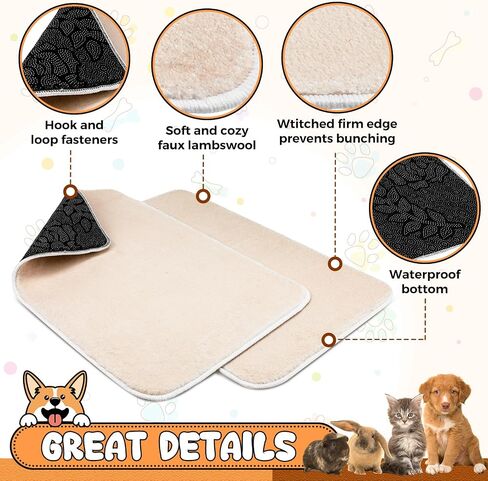 8 Pcs Pet Carrier Pad Travel Pet Reversible Dog Mat Cat Carrier Pad Replacement Liners for Travel Dog Bed, Absorbent Machine Washable Cashmere Double Sided Mat for Kennel Crate(17 x 11 Inch) in Saudi Arabia