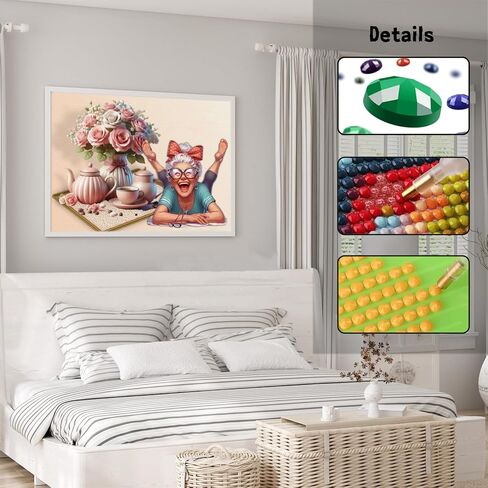 GUMITOON Diamond Art Kits for Adults-Full Drill Diamond Dots Paintings for Beginners, Round 5D Paint with Diamonds Pictures Gem Art Painting Kits DIY Crafts Kits 12"x16" QCY-098 in Kuwait
