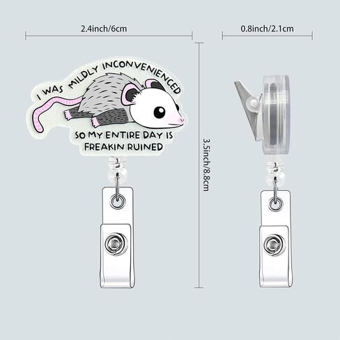 Nurse Badge Reel, Retractable ID Card Holder with Alligator Clip, Bling Acrylic Badge Holder, Demure Funny Design (Theorie) in Saudi Arabia