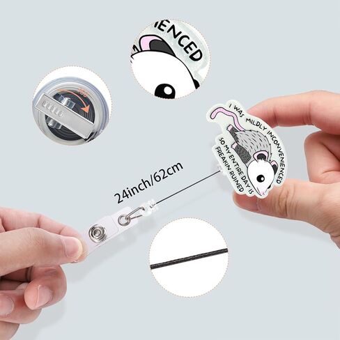 Nurse Badge Reel, Retractable ID Card Holder with Alligator Clip, Bling Acrylic Badge Holder, Demure Funny Design (Theorie) in Saudi Arabia