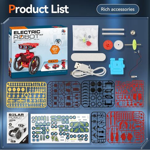 12-in-1 STEM Robot Kit Toys for Kids 8-12 12-16, DIY Building Educational STEM Science Kits for Kids Age 8-12 12-16, 8 9 10 11 12 13 14 15 16 Year Old Boy Birthday Gifts in Saudi Arabia