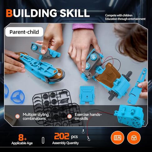 12-in-1 STEM Robot Kit Toys for Kids 8-12 12-16, DIY Building Educational STEM Science Kits for Kids Age 8-12 12-16, 8 9 10 11 12 13 14 15 16 Year Old Boy Birthday Gifts in Kuwait