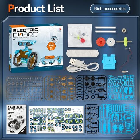 12-in-1 STEM Robot Kit Toys for Kids 8-12 12-16, DIY Building Educational STEM Science Kits for Kids Age 8-12 12-16, 8 9 10 11 12 13 14 15 16 Year Old Boy Birthday Gifts in Kuwait