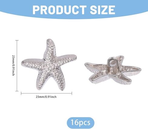 أزرار قذيفة 16pcs على شكل نجمات 20 ملم أزرار ساق المعادن العتيقة الأزرار المصنوعة يدويًا محيطًا محيطًا ملحقات زخرفية لوليمة خياطة دعاوى القمصان معاطف السترات الموحدة والذهب in Saudi Arabia