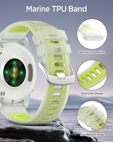 MIIMALL TPU Band for Garmin Forerunner 970/570/55/165 ، إصدار سريع ، حزام بديل قابل للتعديل من الهلام 20 مم/22 ملم للنساء في Vivoactive 6/5/4/3 in Saudi Arabia
