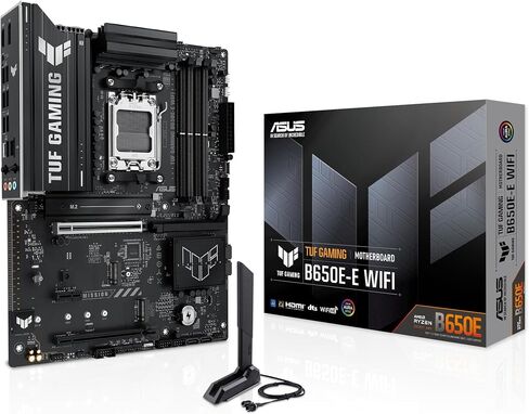 ASUS TUF Gaming B650e-e WiFi AMD AM5 B650 ATX Motherboard ، 8+2+1 80A DRMOS ، DDR5 ، PCIE Ready ، 3x M.2 ، Wi-Fi 6E ، 2.5 GB LAN ، DisplayPort ، HDMI ™ ، USB 20GBPS-CROP ، BIOS. in Saudi Arabia