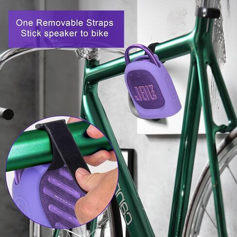 YouKnow Silicone Case for JBL Clip 5 Ultra Portable Bluetooth Speaker, with Removable Strap Attach to Bike Golf Cart Boat (Black) in Kuwait