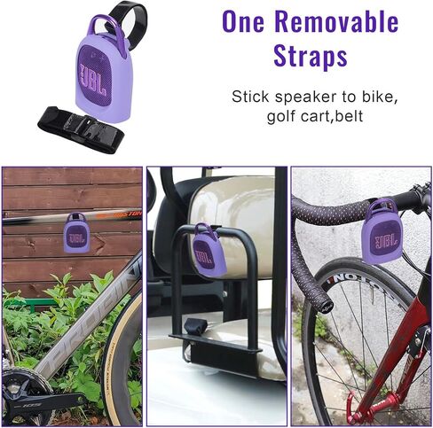 YouKnow Silicone Case for JBL Clip 5 Ultra Portable Bluetooth Speaker, with Removable Strap Attach to Bike Golf Cart Boat (Black) in Kuwait