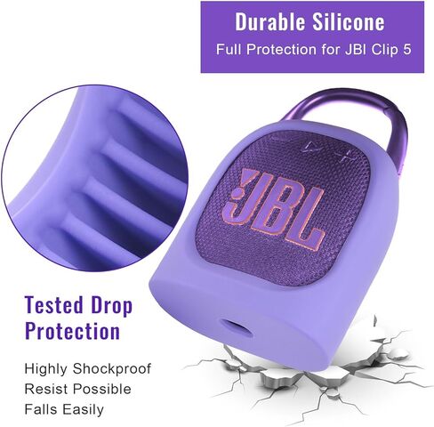 YouKnow Silicone Case for JBL Clip 5 Ultra Portable Bluetooth Speaker, with Removable Strap Attach to Bike Golf Cart Boat (Black) in Kuwait