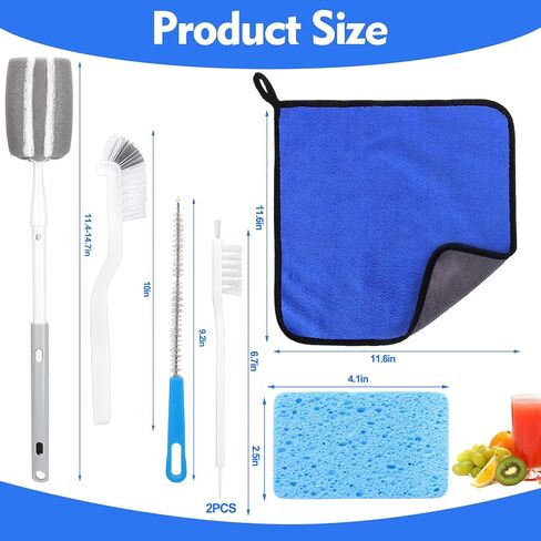 Xangnier 6pcs Cold Press Press Juicer Cleaning Kit - مجموعة كاملة للتنظيف للعصائر البطيئة ، وملحقات العصير المزينة وقطع غيار عصير - أداة تنظيف المطبخ الأساسية in Saudi Arabia