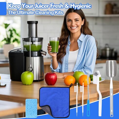 Xangnier 6pcs Cold Press Press Juicer Cleaning Kit - مجموعة كاملة للتنظيف للعصائر البطيئة ، وملحقات العصير المزينة وقطع غيار عصير - أداة تنظيف المطبخ الأساسية in Saudi Arabia