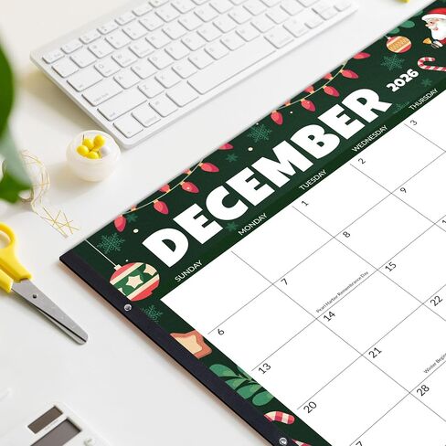 SUNEE 2025 Desk Calendar Large 22x17 from Now to March 2026, Extra Large Desktop Monthly Calendar Pad 18 Months For Teacher or Family, Desk Top Calendar, Black in Kuwait