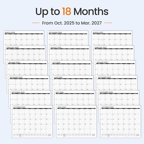 SUNEE 2025 Desk Calendar Large 22x17 from Now to March 2026, Extra Large Desktop Monthly Calendar Pad 18 Months For Teacher or Family, Desk Top Calendar, Black in Kuwait
