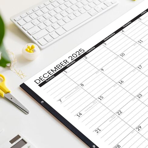 SUNEE 2025 Desk Calendar Large 22x17 from Now to March 2026, Extra Large Desktop Monthly Calendar Pad 18 Months For Teacher or Family, Desk Top Calendar, Black in Kuwait