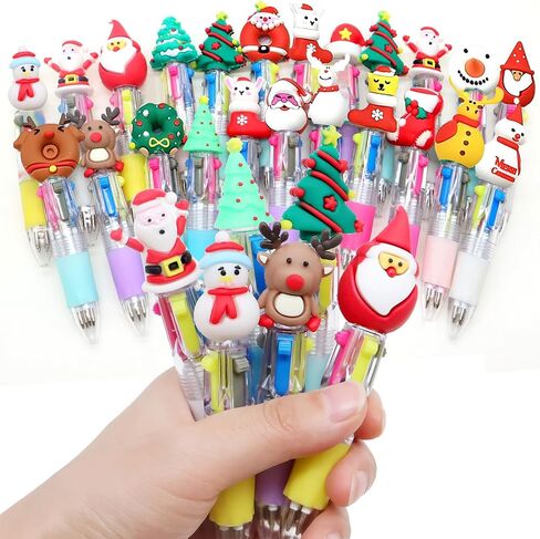 65pcs Mini Multicolor Pen في الأقلام الرائعة 4-في 1 للأطفال ، وأقلام نقاط الحبر لأعياد الميلاد وحفلات الأطفال ، والهدايا السائبة الممتعة الحبر Kawaii الأقلام in Kuwait