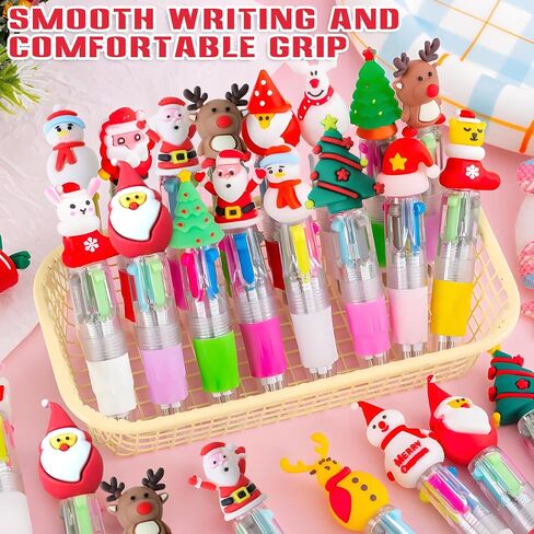 65pcs Mini Multicolor Pen في الأقلام الرائعة 4-في 1 للأطفال ، وأقلام نقاط الحبر لأعياد الميلاد وحفلات الأطفال ، والهدايا السائبة الممتعة الحبر Kawaii الأقلام in Kuwait