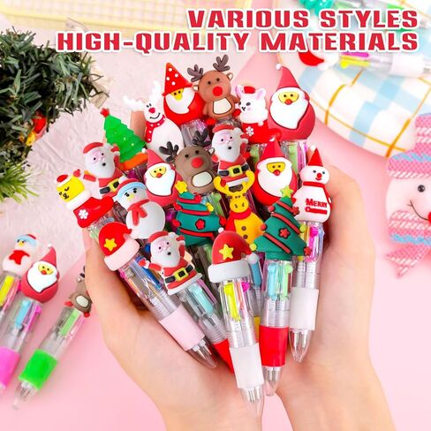 65pcs Mini Multicolor Pen في الأقلام الرائعة 4-في 1 للأطفال ، وأقلام نقاط الحبر لأعياد الميلاد وحفلات الأطفال ، والهدايا السائبة الممتعة الحبر Kawaii الأقلام in Kuwait