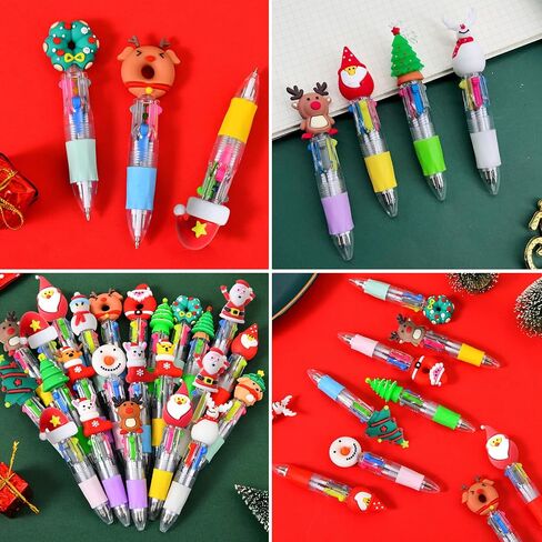 65pcs Mini Multicolor Pen في الأقلام الرائعة 4-في 1 للأطفال ، وأقلام نقاط الحبر لأعياد الميلاد وحفلات الأطفال ، والهدايا السائبة الممتعة الحبر Kawaii الأقلام in Kuwait