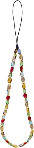 MORWLAT Beaded Phone Charm, Rainbow Crystal Wrist Lanyard Strap, Mobile Phone Decoration in Kuwait