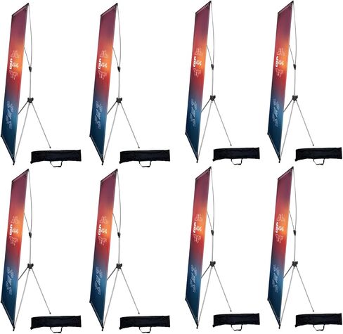 USCNC X Banner Stand Adjustable Fit Banner 23 x 63 to 32 x 78 Inch, Portable Travel Bag, Bigger, More Adaptable Advertising, Stores, Tradeshow, Restaurant, Event, Birthday & Party (1 PACk) in Kuwait