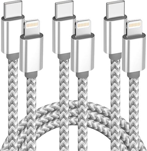 MenoSupp 3 Pack 6 FT USB C to Lightning Cable MFi Certified iPhone Charger Fast Charging Type C to Lightning Cable Fast Charging Cord Compatible with iPhone 14 13 12 11 X 8 Pro Max Plus and More in Saudi Arabia