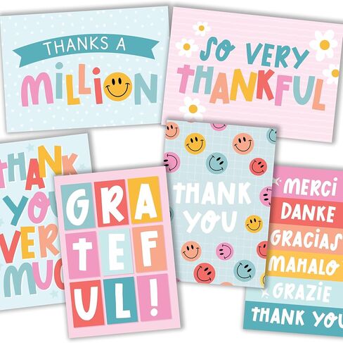 Hadley Designs 24 Blank Thank You Cards With Envelopes Bulk - Wedding Thank You Notes With Envelopes Set, Baby Shower Gratitude Cards, Teacher Appreciation Card - Colorful Notecards With Envelope in Kuwait