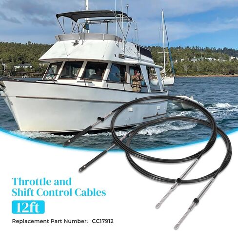 2Pcs Boat GEN I Outboard Engine New Throttle and Shift Cable 16TF Compatible with Mariner, Replacement for Mercury Remote Control Cable 33c in Saudi Arabia