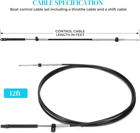 2Pcs Boat GEN I Outboard Engine New Throttle and Shift Cable 16TF Compatible with Mariner, Replacement for Mercury Remote Control Cable 33c in Saudi Arabia