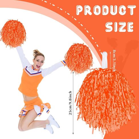 VAIPI 24 قطعة من كرات بوم بومس للتشجيع من رقائق معدنية مع مقبض بلاستيكي لبطولة روح فرقة المشجعين الرياضية، وحفلات التشجيع، ولعبة العودة للوطن، وتجمع البيب، والاستعراض in Kuwait