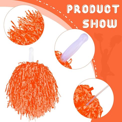 VAIPI 24 قطعة من كرات بوم بومس للتشجيع من رقائق معدنية مع مقبض بلاستيكي لبطولة روح فرقة المشجعين الرياضية، وحفلات التشجيع، ولعبة العودة للوطن، وتجمع البيب، والاستعراض in Kuwait