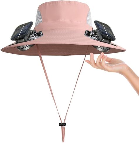 Wide Brim Sun Hats with Fans for Women Men Summer Fishing,Cooling Fishing Hat with Fans for Hiking Camping Hunting UPF 50+ in Saudi Arabia