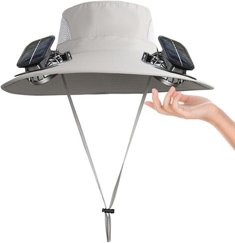 Wide Brim Sun Hats with Fans for Women Men Summer Fishing,Cooling Fishing Hat with Fans for Hiking Camping Hunting UPF 50+ in Saudi Arabia