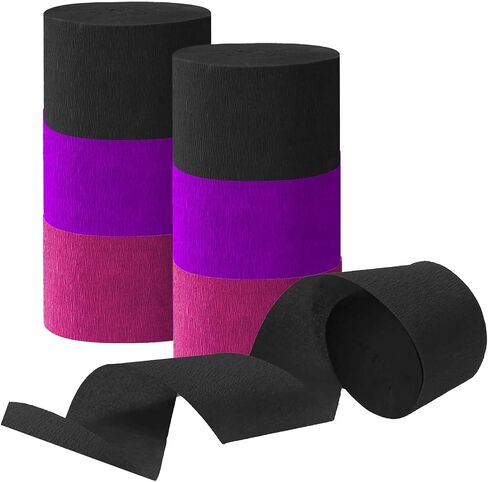 Tim&Lin Purple and Pink Crepe Paper Streamers, Party Streamer Decorations for Various Party Festival Decorations, 6 Rolls in Kuwait