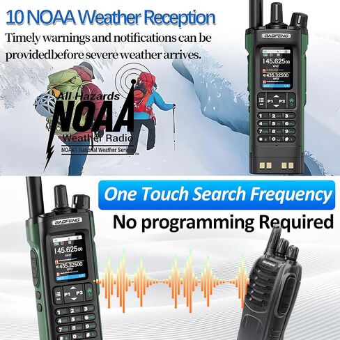 Ham Radio BAOFENG Radio UV32 Handheld 10W Rechargeable Walkie Talkies Long Range UV-32 5RM Two Way Radio NOAA Weather Radio with GPS,APP Programming Copy Frequency 2500mAh Battery USB-C Charging in Saudi Arabia