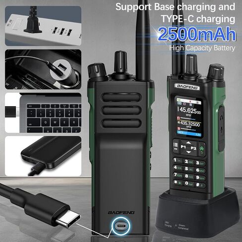 Ham Radio BAOFENG Radio UV32 Handheld 10W Rechargeable Walkie Talkies Long Range UV-32 5RM Two Way Radio NOAA Weather Radio with GPS,APP Programming Copy Frequency 2500mAh Battery USB-C Charging in Saudi Arabia