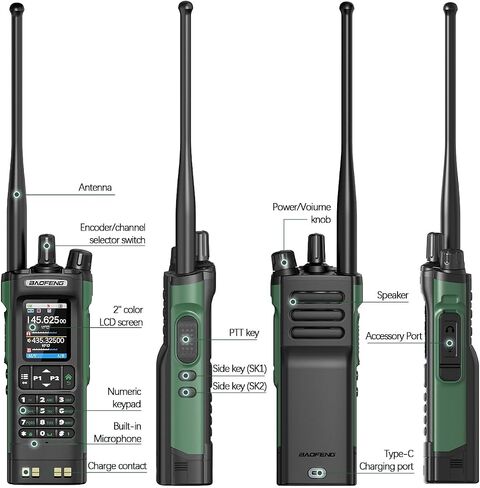 Ham Radio BAOFENG Radio UV32 Handheld 10W Rechargeable Walkie Talkies Long Range UV-32 5RM Two Way Radio NOAA Weather Radio with GPS,APP Programming Copy Frequency 2500mAh Battery USB-C Charging in Saudi Arabia