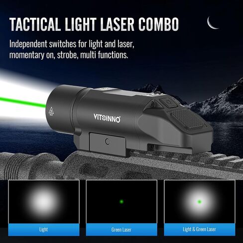 1500 Lumen Tactical Flashlight is Compatiable with Picatinny Rail for Rifle, Weapon Light with Strobe & Momentary, 3 Adjustable Brightness Levels (High/Medium/Low) in Saudi Arabia