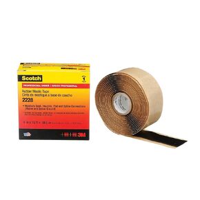 3M Scotch Rubber Mastic Tape 2228, 1 in x 10 ft, Black, Conformable, Self–Fusing, Electrical Insulating, Moisture Sealing, Indoor and Outdoor Applications, 65 mil thick, 1 Roll