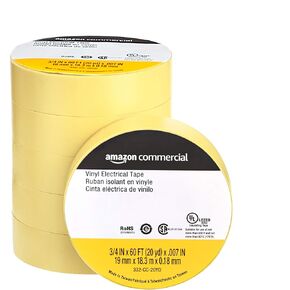 شريط كهربائي من الفينيل التجاري من أمازون، 3/4 بوصة × 60 قدم × 0.007 بوصة (19 ملم × 18.3 متر × 0.18 ملم)، أسود، 6 عبوات in Kuwait