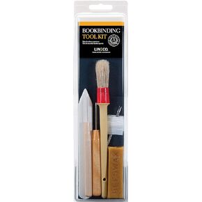 Lineco Bookbinding Tool Kit. Comes with Awls, Bone Folder, Bristle Brish, Bookbinding Needles, Linen Thread, and Beeswax.