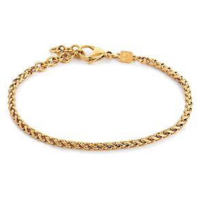 Galis Gold Rope Chain Bracelets for Women and Men - Unisex Premium Stainless Steel Bracelet for Men and Women, Gold Plated Non Tarnish Bracelet, One Wrap Wheat Chain Style with Lobster Claw Clasp 7"